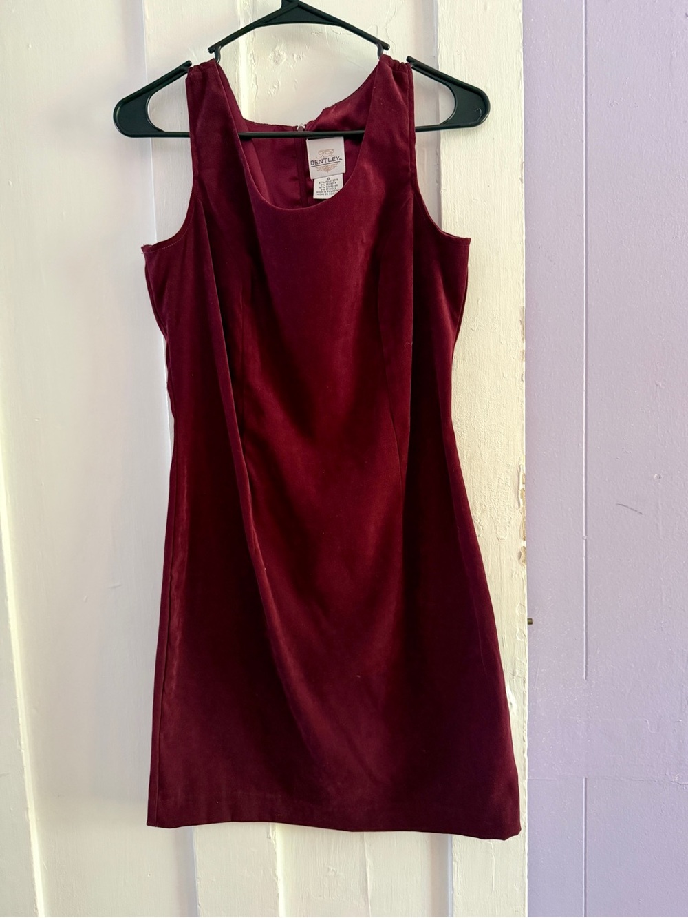Sleeveless Mini Dress in Deep Burgundy Velvet